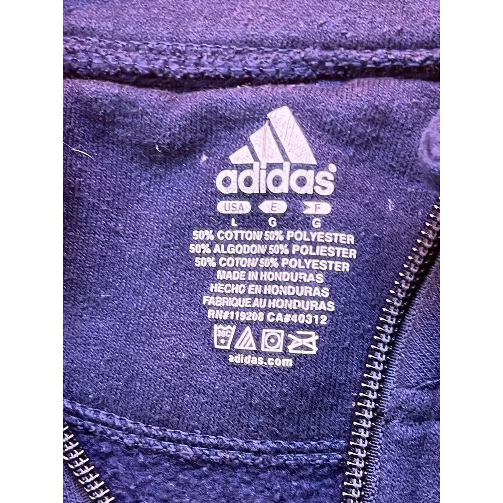 Adidas‎ West Virginia University Navy Blue 1/4 Zip Up Sweatshirt Mens Sz LG